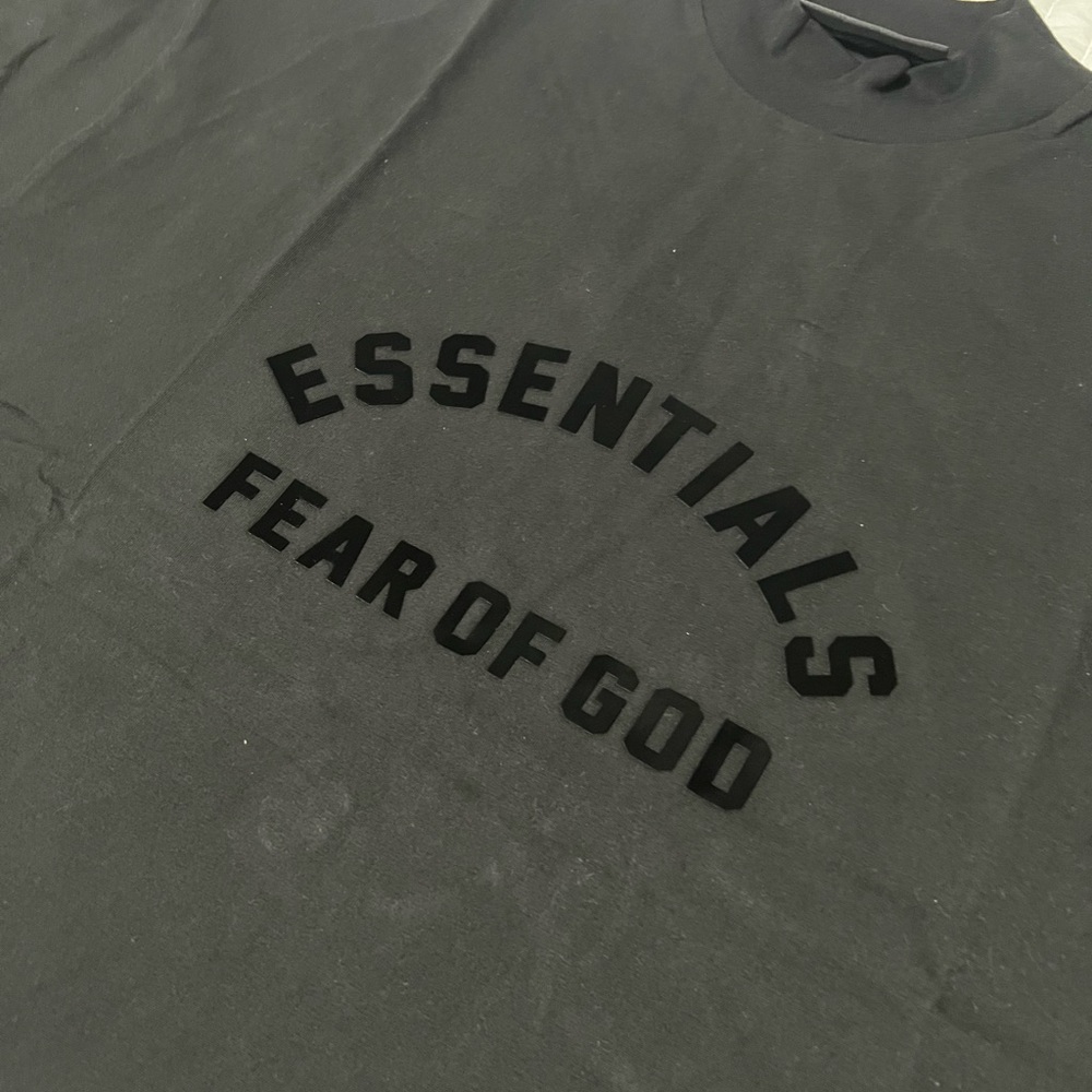 Fear Of God Essential.  Jet black T Shirt Oversized